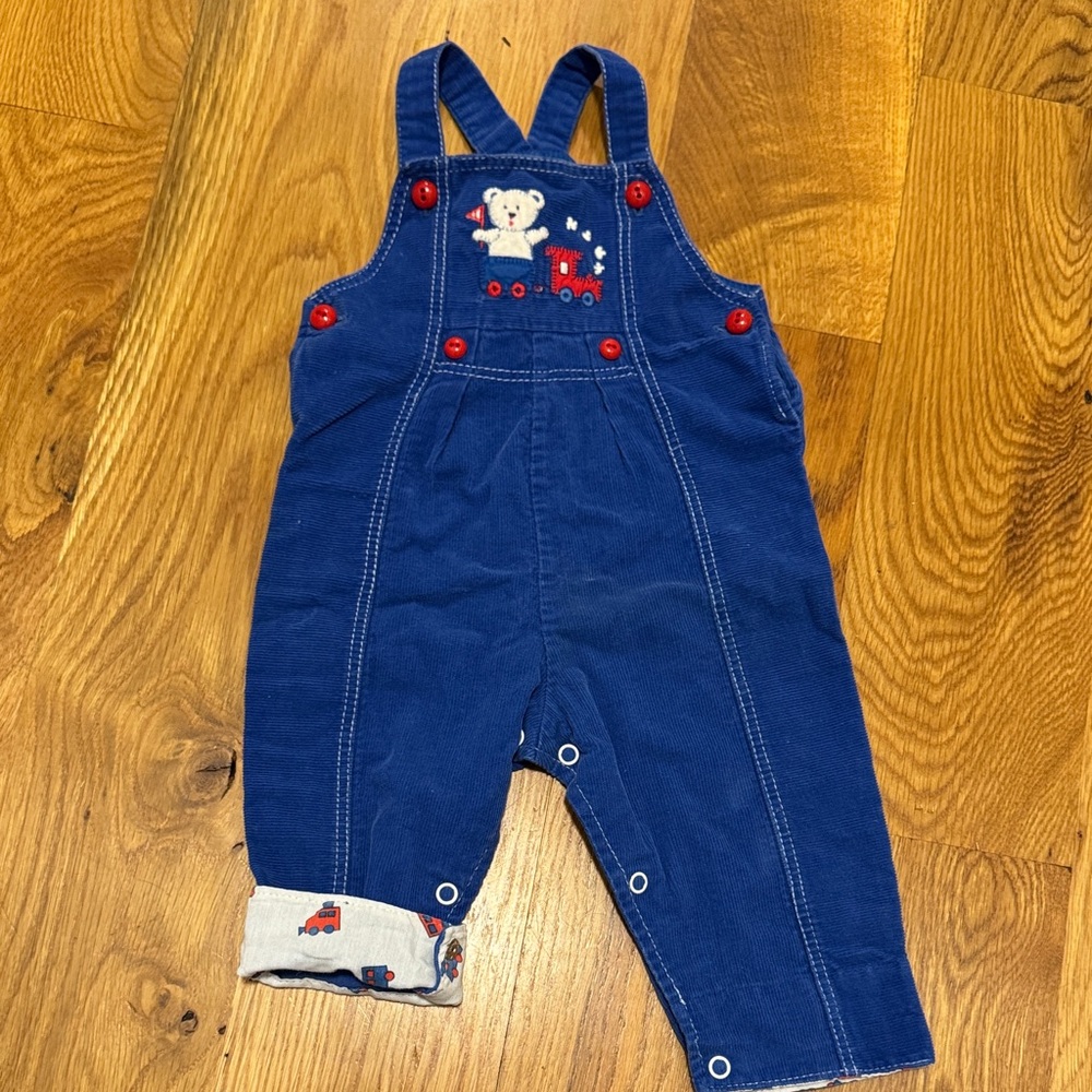 Vintage Kids Overalls with Bear Design
